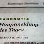 Hauptmeldung des Tages